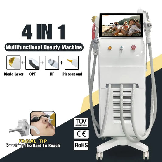 Multifunction 4 In 1 Diode Laser+DPL+Picosecond Laser Hair Removal Machine
