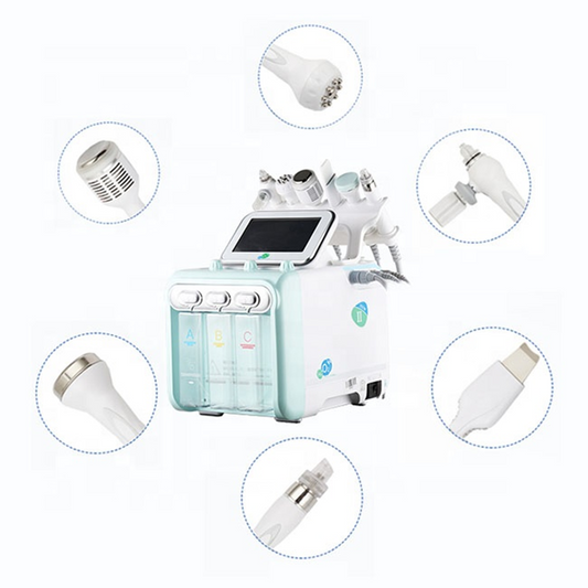6 In 1 Oxygen Small Bubble Aqua Facial Peel H2O2 RF Face Lifting Skin Tightening Machine