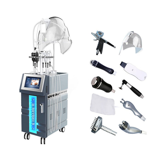 10 in 1 Hydro Oxygen Deep Clean Oxygen Jet Ultrasound RF Skin Oxygen Facial Machine