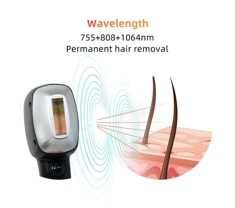 Triple Wave Platinum Titanium 808nm Laser Diode Hair Removal 755 808 1064 Diode Laser Machine