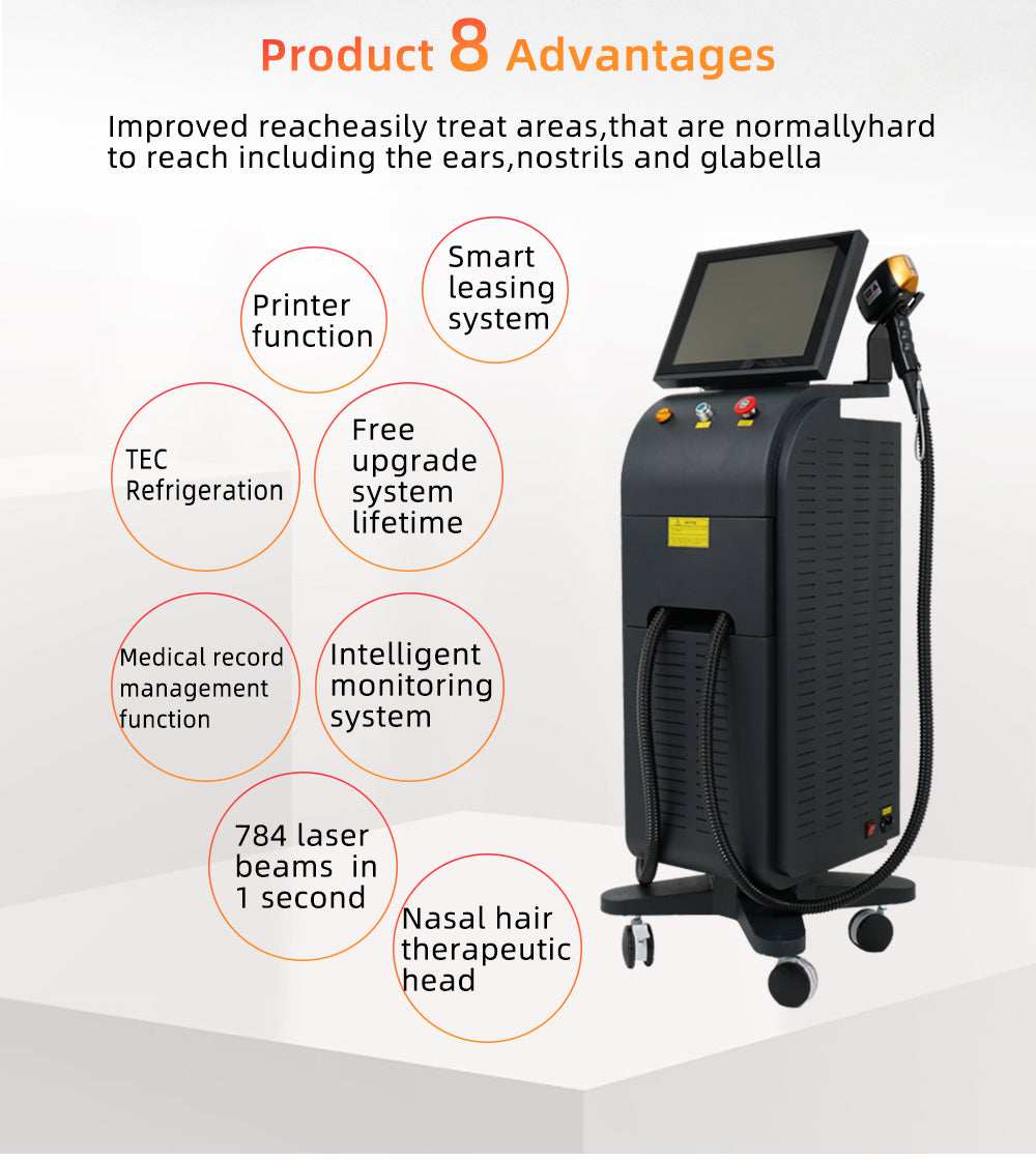 Triple Wave Platinum Titanium 808nm Laser Diode Hair Removal 755 808 1064 Diode Laser Machine