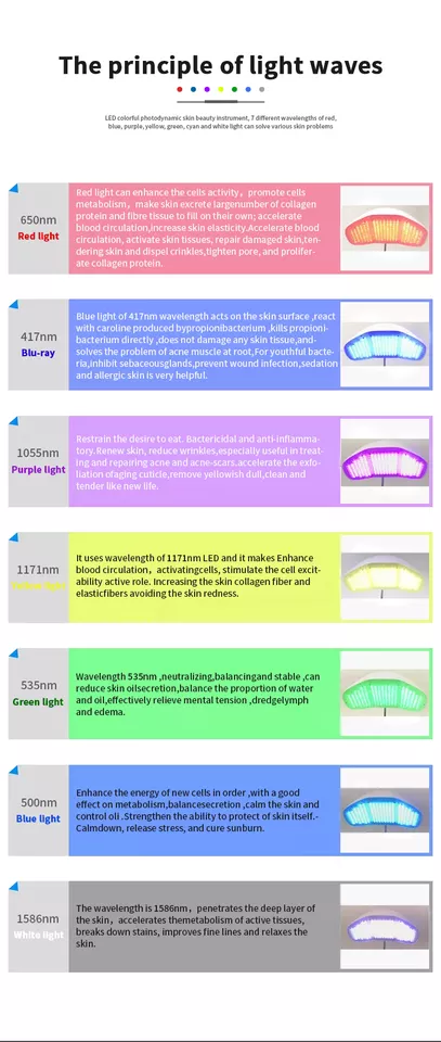 Light Therapy PDT Facial Whitening Face Spa Massage Device