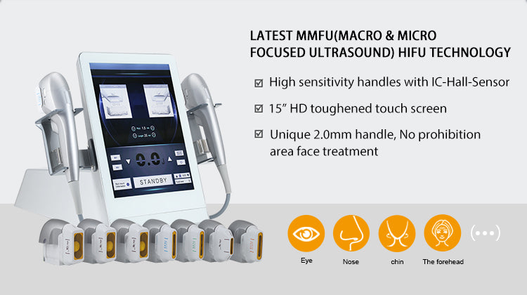 Double handle 7D HIFU Facial Lifting Device With 7 Cartridges