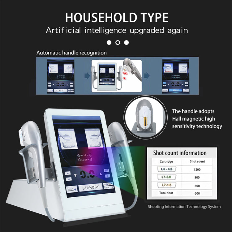 Double handle 7D HIFU Facial Lifting Device With 7 Cartridges
