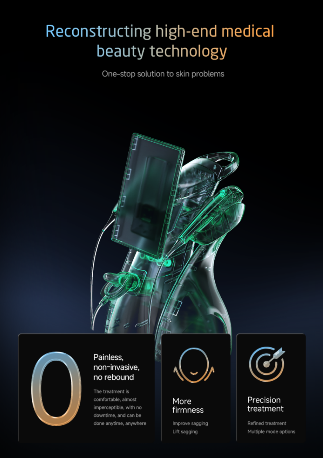 360 Max 25D Anti-Aging Anti-Wrinkle Hifu Machine 3 Handles for Face Body Skin Tightening Weight Loss Whitening Skin Rejuvenation