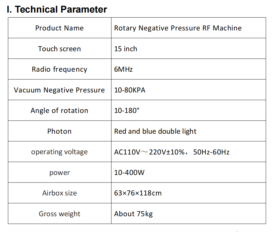 Rotary Negative Pressure RF Machine With Liposuction Handle Non-invasive Decive