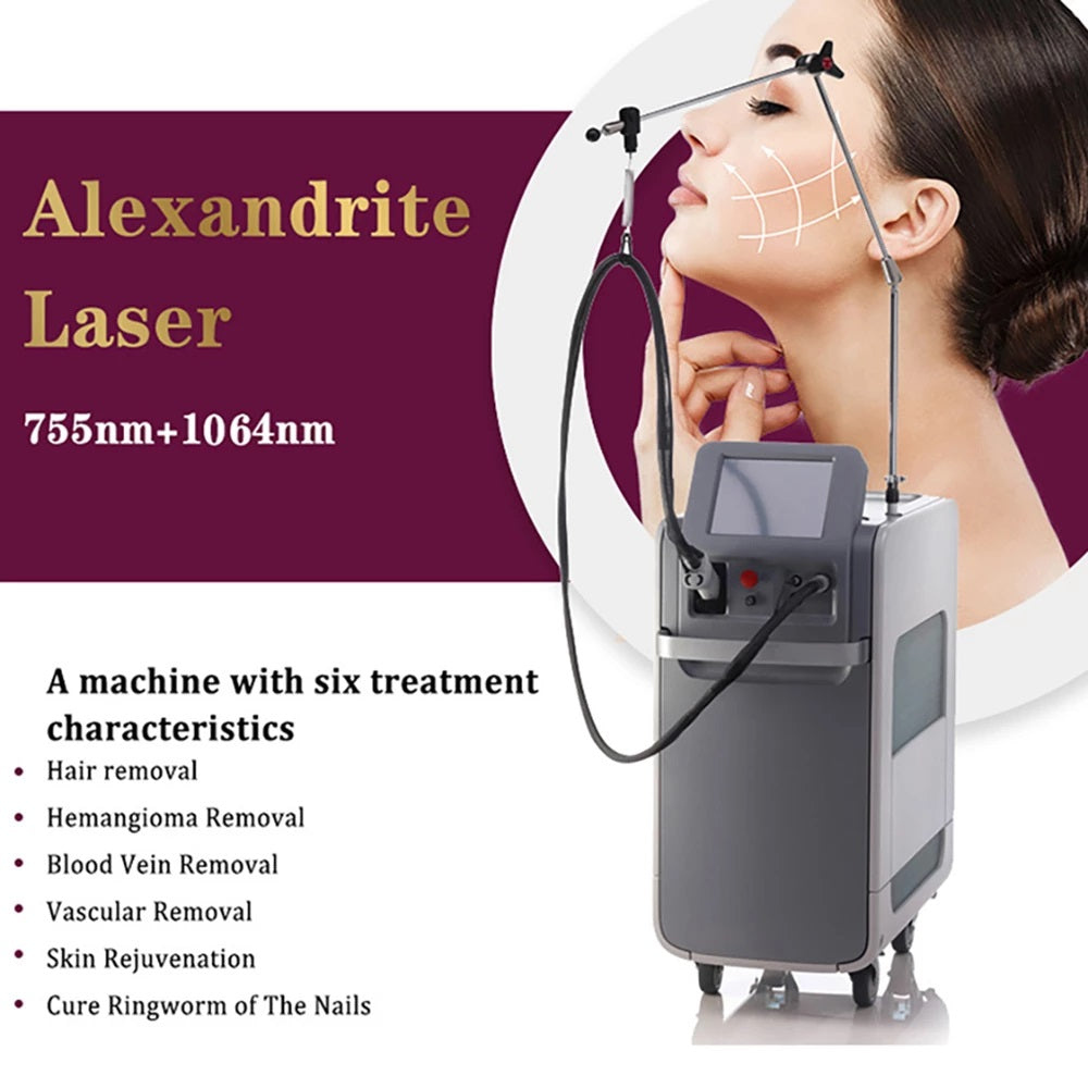 High Quality Painless 755nm 1064nm Alexandrite Laser Hair Removal Machine