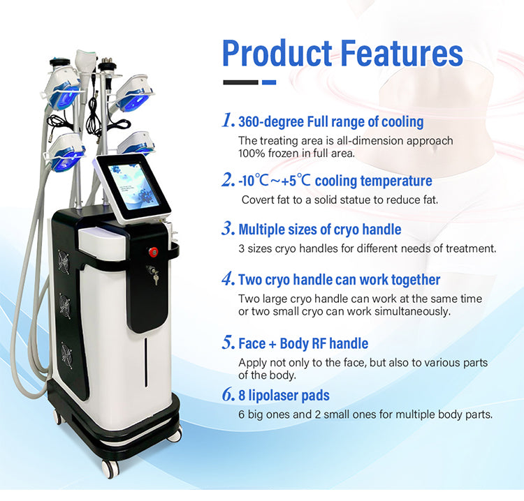 Hot Selling Fat Freezing Cryotherapy Machine Criolipolisis 360 Fat Freeze Cool Lipolysis Cellulite Sculpting Beauty Equipment