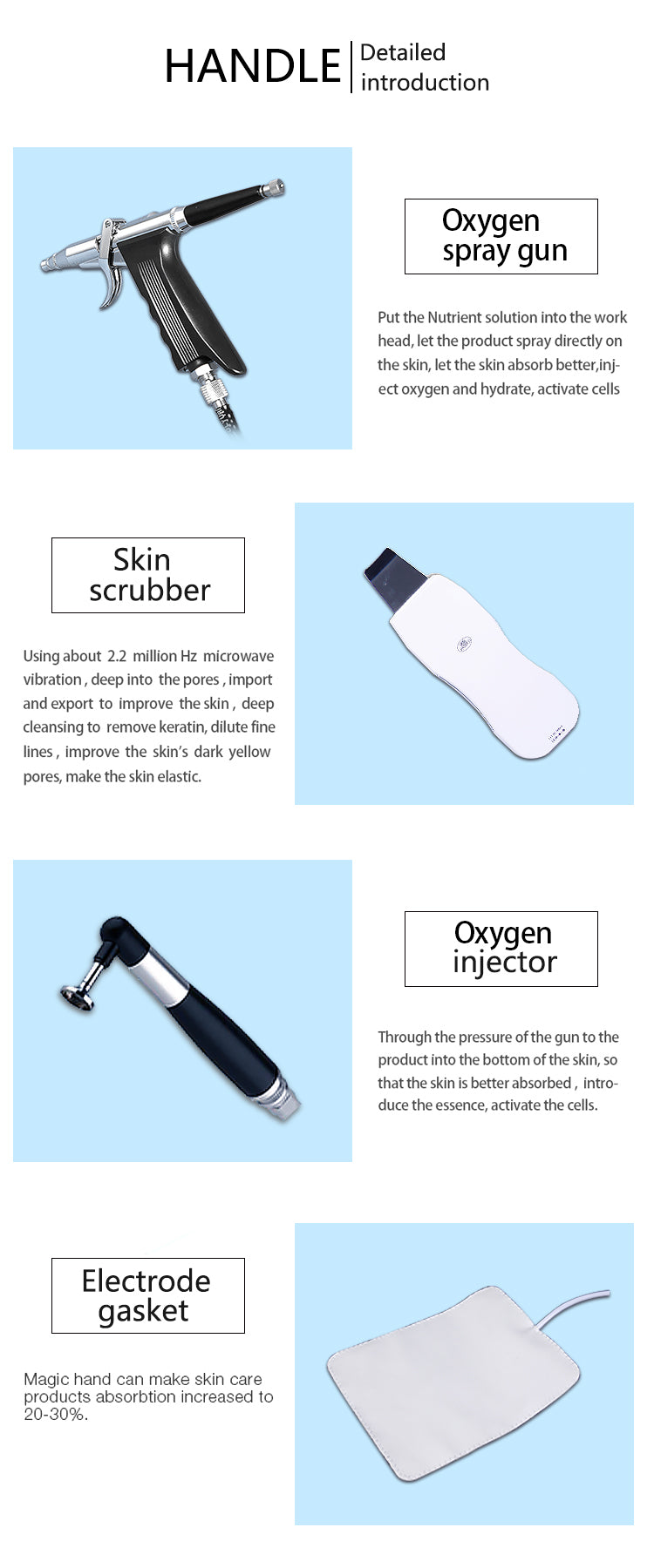 10 in 1 Hydro Oxygen Deep Clean Oxygen Jet Ultrasound RF Skin Oxygen Facial Machine