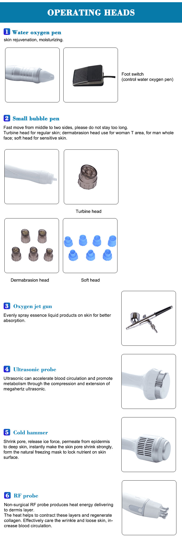 6 in 1 Aqua Facial Cleaning Hydro micro dermabrasion professional machine