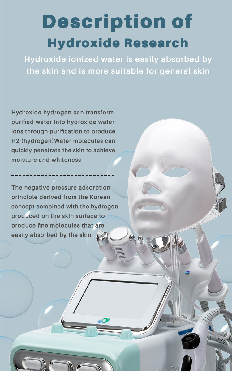 8 in 1 Hydrogen water Dermabrasion Oxgen jet Peel Diamond Oxygen facial machine