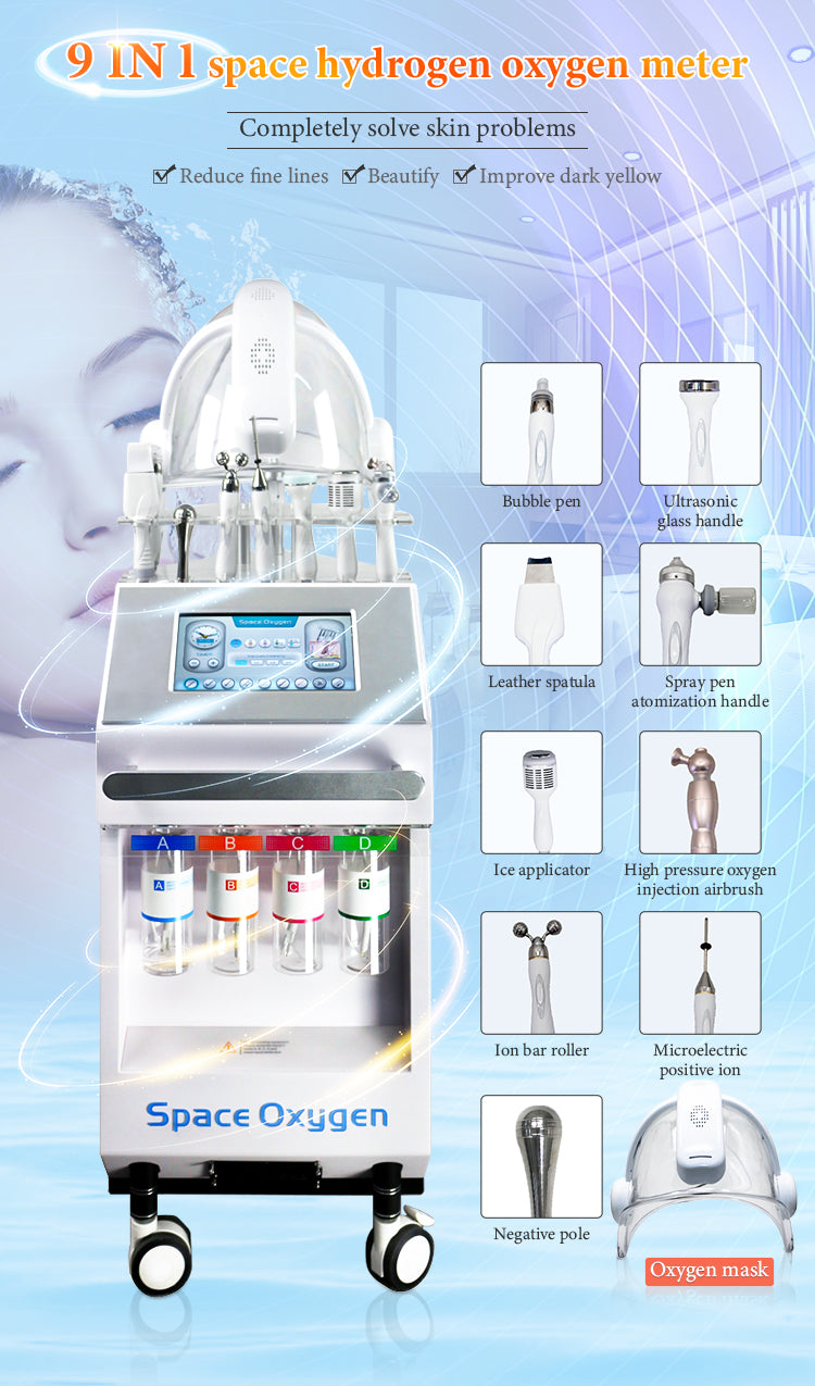 Ultrasound cold hammer Oxygen inject face skin rejuvenation water oxygen facial cleaning beauty machine
