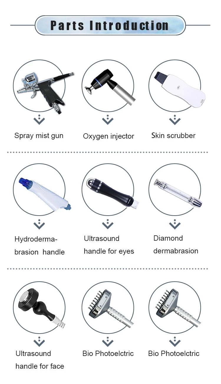 Professional 9 in 1 hydro dermabrasion machine deep cleaning device