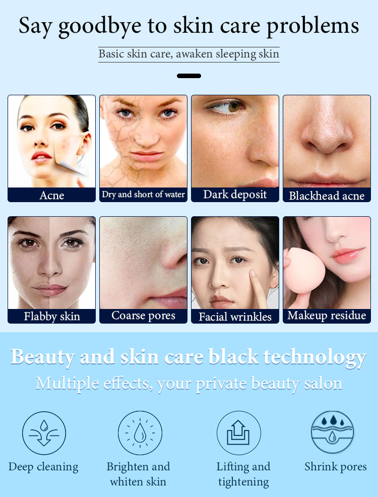 Ultrasound cold hammer Oxygen inject face skin rejuvenation water oxygen facial cleaning beauty machine