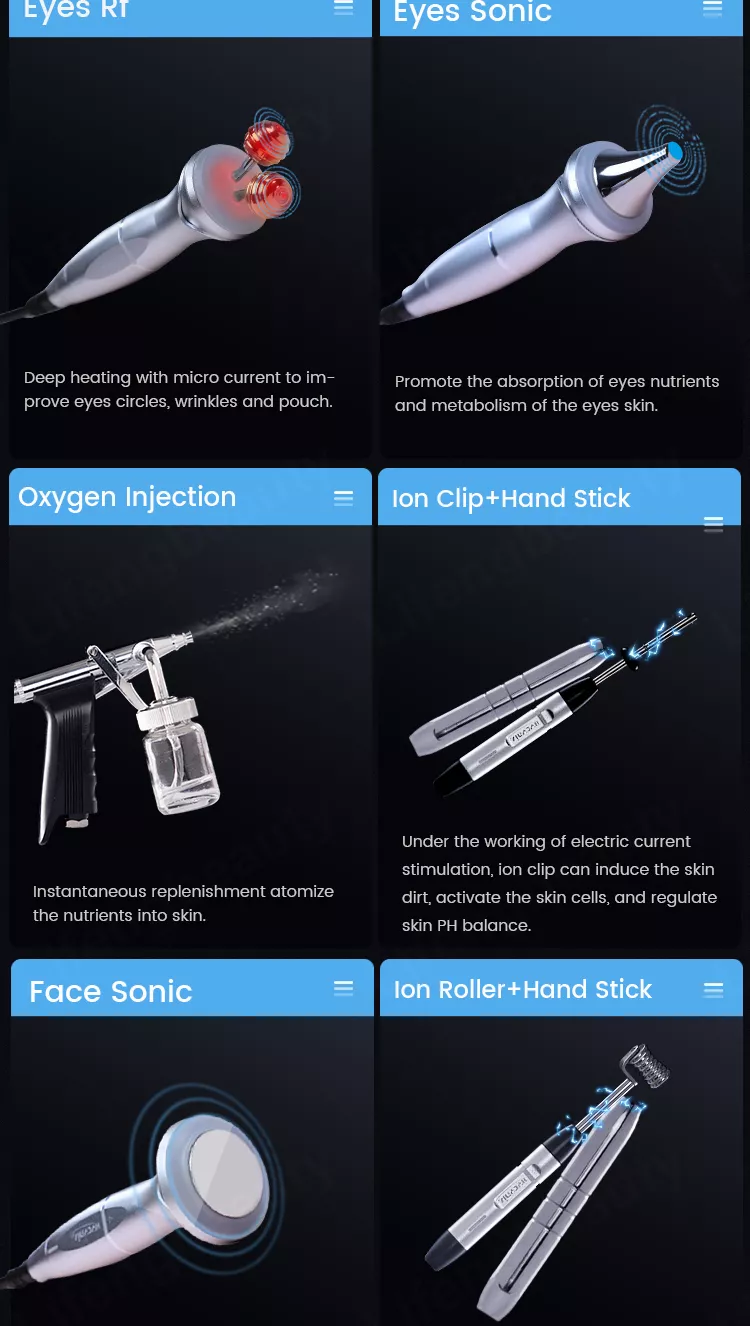 Hydro Dermabrasion Machine High Frequency Ultrasonic Galvanic Facial Scrub Machine