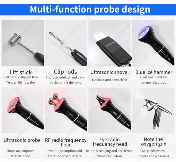 Hydro Dermabrasion Machine High Frequency Ultrasonic Galvanic Facial Scrub Machine