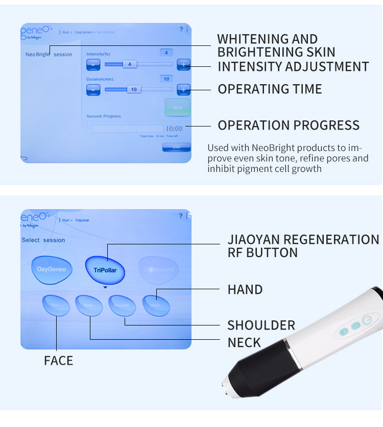 2 IN 1 Tightening Whitening Rejuvenating Instrument Oxygen Bubble Beauty Machine