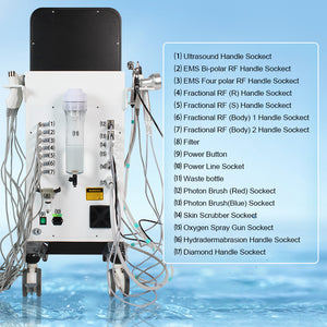 14 In 1 Korea Aqua Peeling Machine Hydro Oxyge Facial Diamond Dermabrasion Machine