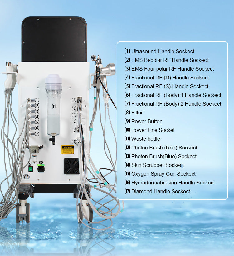 14 In 1 Korea Aqua Peeling Machine Hydro Oxyge Facial Diamond Dermabrasion Machine