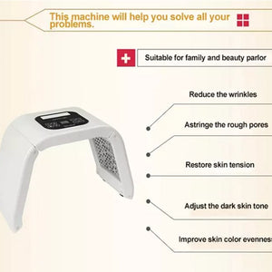 Portable 7 Color Led Photon Red Blue Acne Removal Skin Rejuvenation Spectrometer Ems Face Massage Whitening Skin Rejuvenation