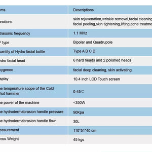 7 in 1 Microdermabrasion Ultrasonic RF BIO Hydro Dermabrasion Hydro Facial Machine
