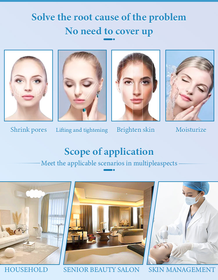 Ultrasound cold hammer Oxygen inject face skin rejuvenation water oxygen facial cleaning beauty machine