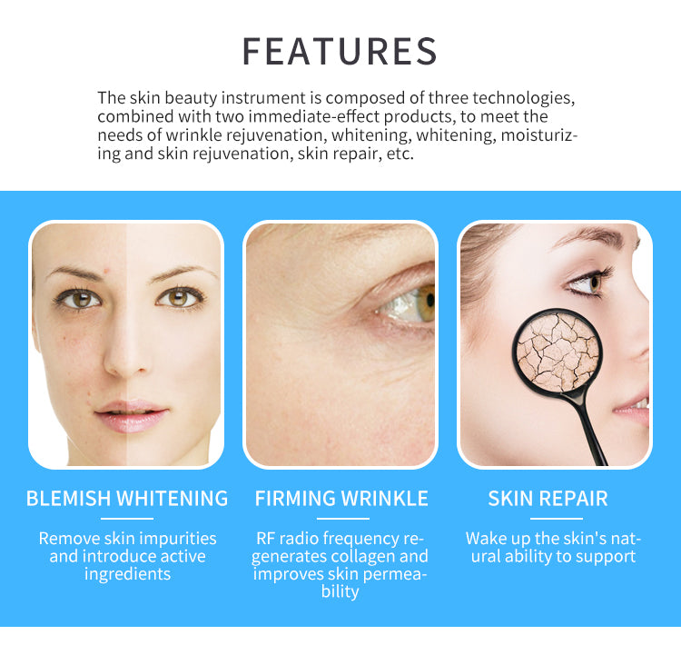 2 IN 1 Tightening Whitening Rejuvenating Instrument Oxygen Bubble Beauty Machine