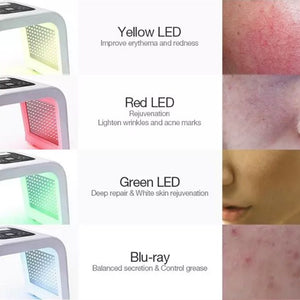 Portable 7 Color Led Photon Red Blue Acne Removal Skin Rejuvenation Spectrometer Ems Face Massage Whitening Skin Rejuvenation