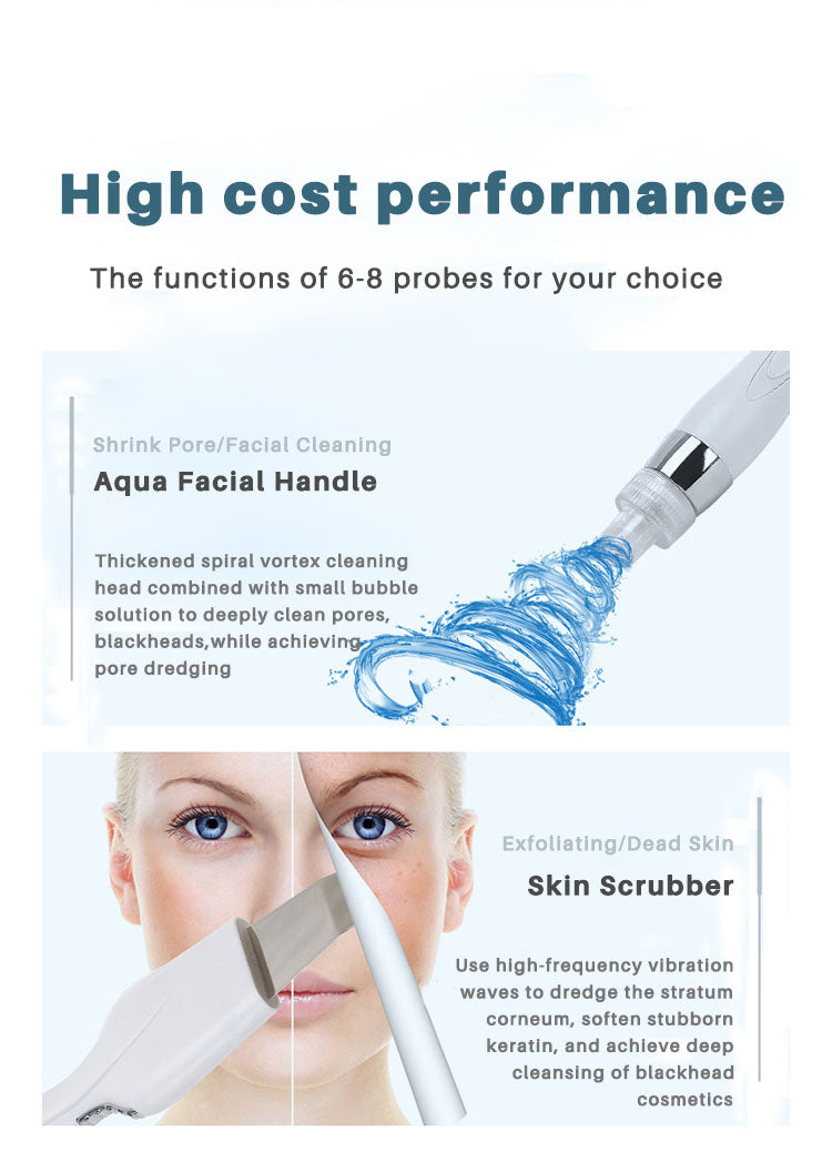 8 in 1 Hydrogen water Dermabrasion Oxgen jet Peel Diamond Oxygen facial machine