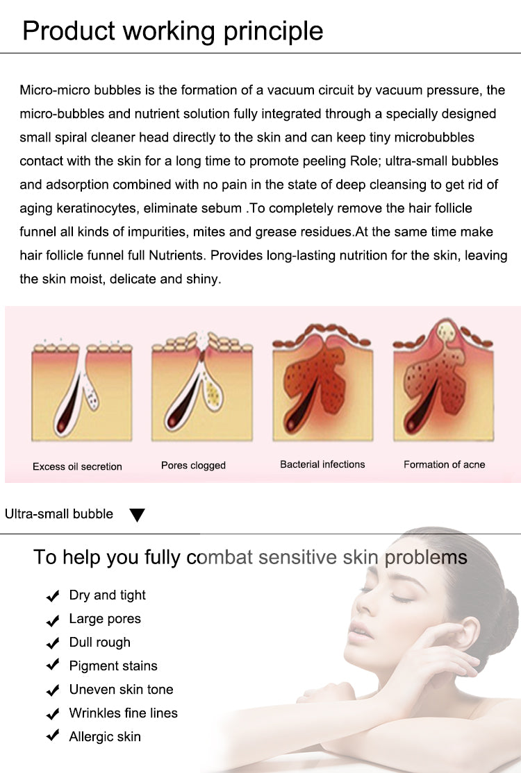 Skin Scrubber H2O2 Aqua Peeling Facial Machine Multifunction Hydro Dermabrasion Facial Device