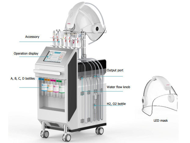 Ultrasound cold hammer Oxygen inject face skin rejuvenation water oxygen facial cleaning beauty machine