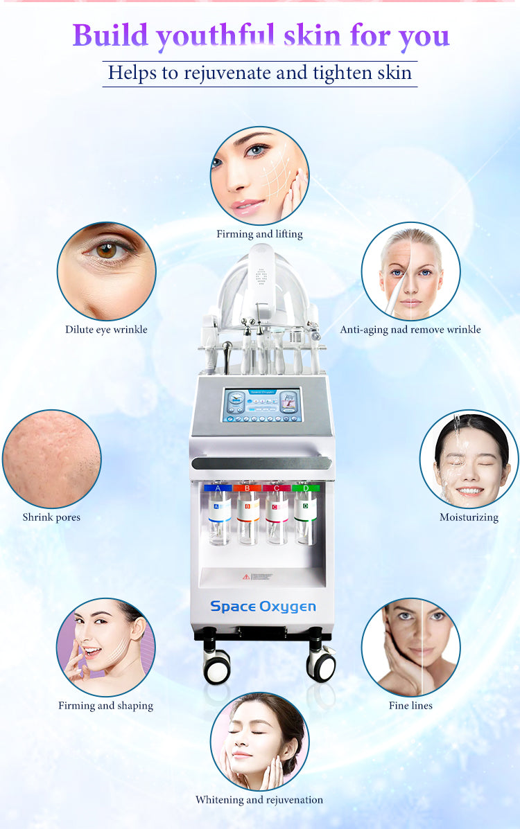 Ultrasound cold hammer Oxygen inject face skin rejuvenation water oxygen facial cleaning beauty machine
