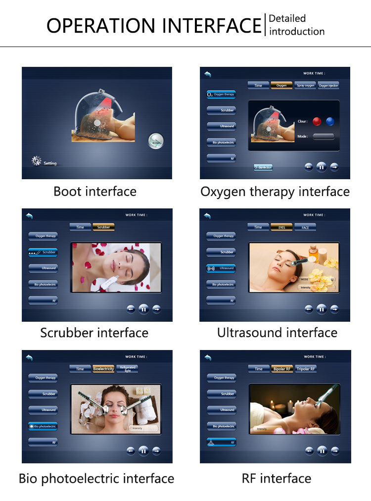 10 in 1 Hydro Oxygen Deep Clean Oxygen Jet Ultrasound RF Skin Oxygen Facial Machine