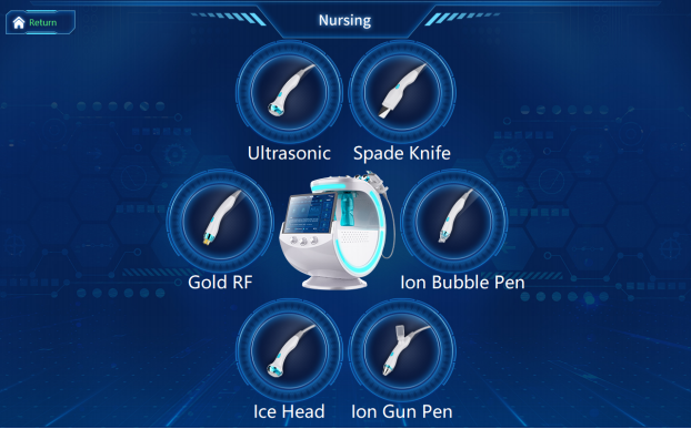 7 in 1 water peel microdermabrasion hydrodermabrasion facial machine with skin analyzer