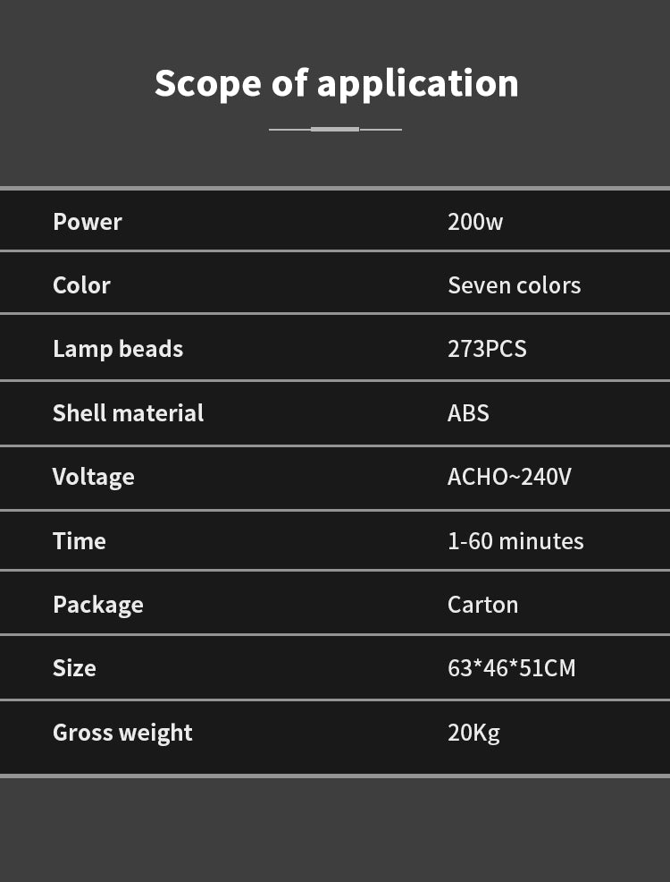 7 Color Led Light Therapy Machine Facial Spa Skin Rejuvenation Machine Therapy Light