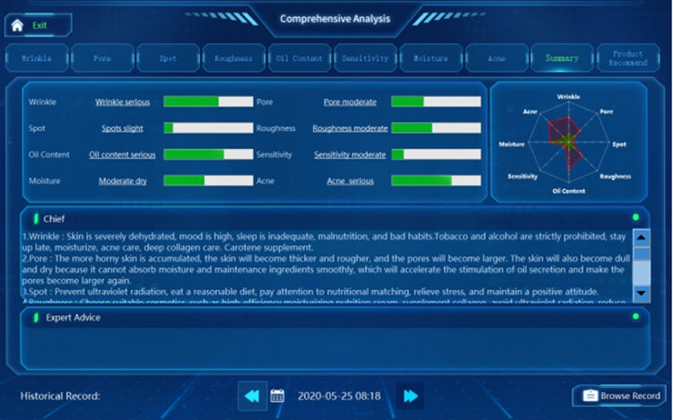 7 in 1 water peel microdermabrasion hydrodermabrasion facial machine with skin analyzer