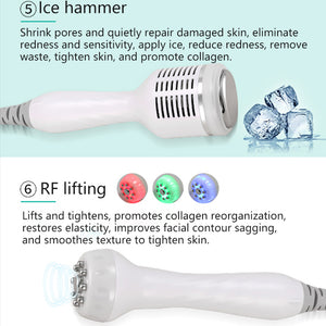 6 In 1 Oxygen Small Bubble Aqua Facial Peel H2O2 RF Face Lifting Skin Tightening Machine