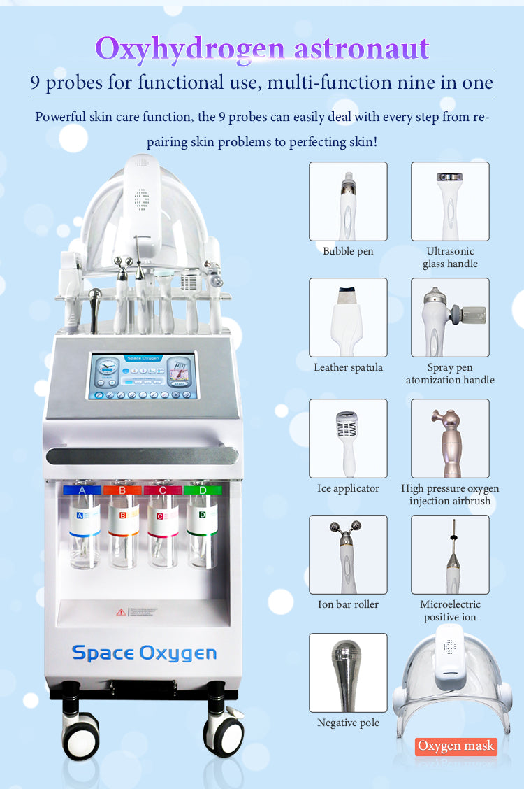 Ultrasound cold hammer Oxygen inject face skin rejuvenation water oxygen facial cleaning beauty machine