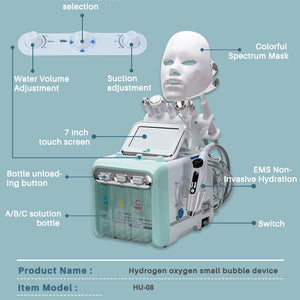 8 in 1 Hydrogen water Dermabrasion Oxgen jet Peel Diamond Oxygen facial machine