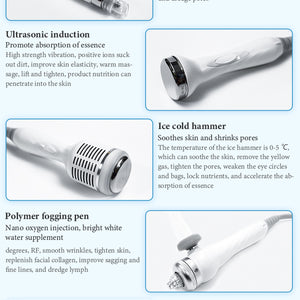 Ultrasound cold hammer Oxygen inject face skin rejuvenation water oxygen facial cleaning beauty machine