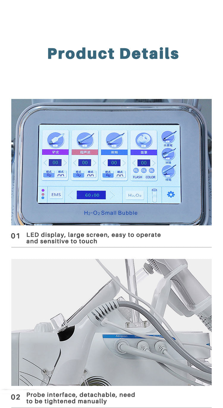 8 in 1 Hydrogen water Dermabrasion Oxgen jet Peel Diamond Oxygen facial machine