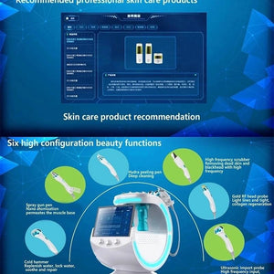 7 in 1 water peel microdermabrasion hydrodermabrasion facial machine with skin analyzer