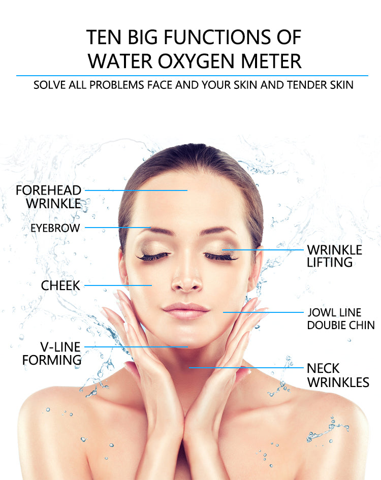 10 in 1 Hydro Oxygen Deep Clean Oxygen Jet Ultrasound RF Skin Oxygen Facial Machine