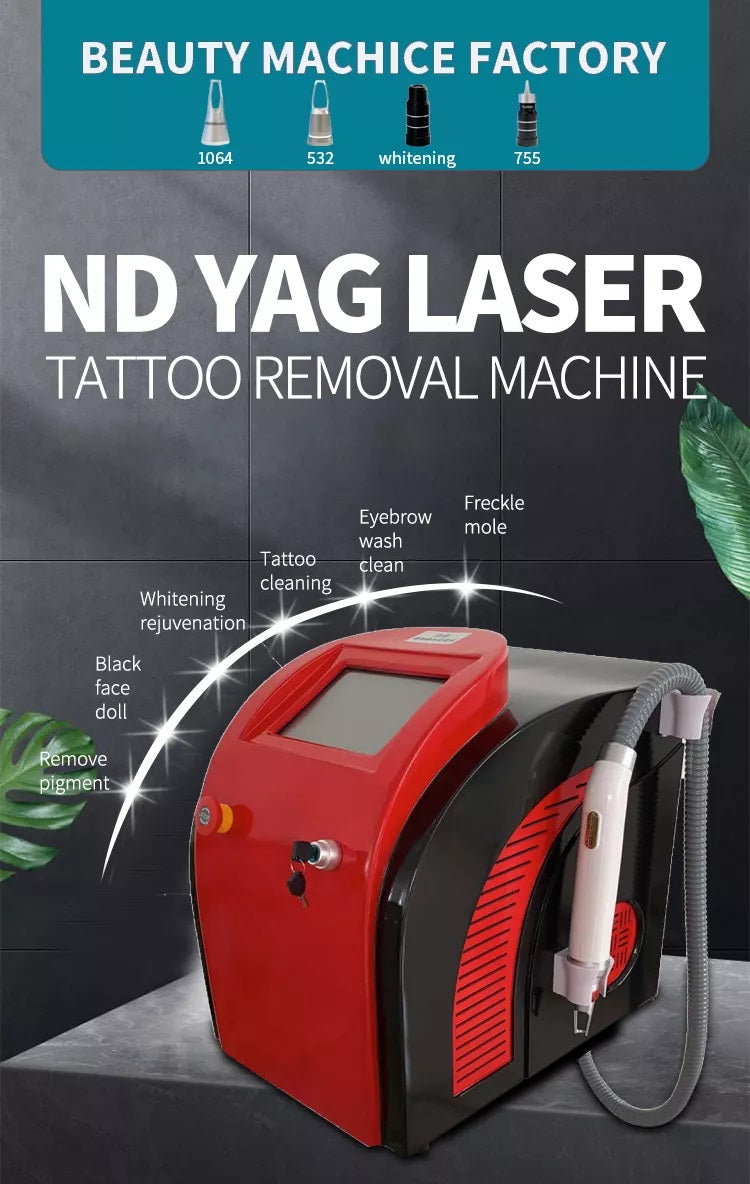 Red Picosecond Laser Tattoo Removal Device 1320nm 1064nm 532nm Carbon Peeling