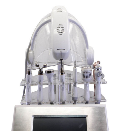 Máquina de belleza para limpieza facial con inyección de oxígeno y martillo frío por ultrasonidos para rejuvenecimiento de la piel facial con agua y oxígeno. 