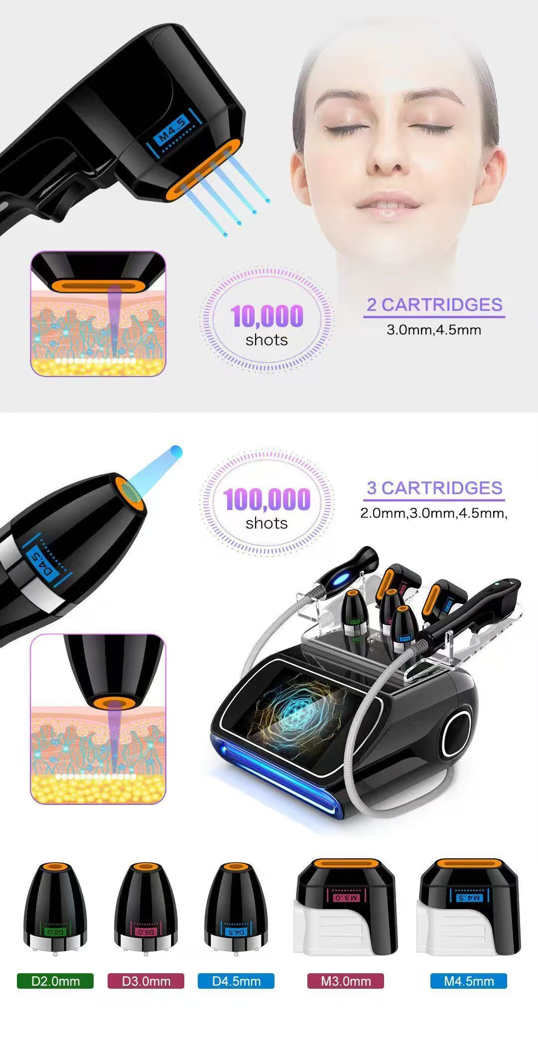 Hot Sale 2 In1 Hifu Facial Anti Aging Machine