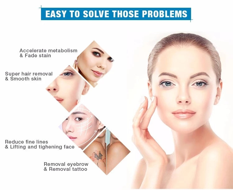 Multifunction 3 In 1 IPL Hair Removal Skin Rejuvenation Whitening Machine